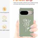 Green Flower Aesthetic Abstract Minimalism Floral Pattern,Trendy Soft TPU Full Cover Case for Google Pixel 9/9 Pro