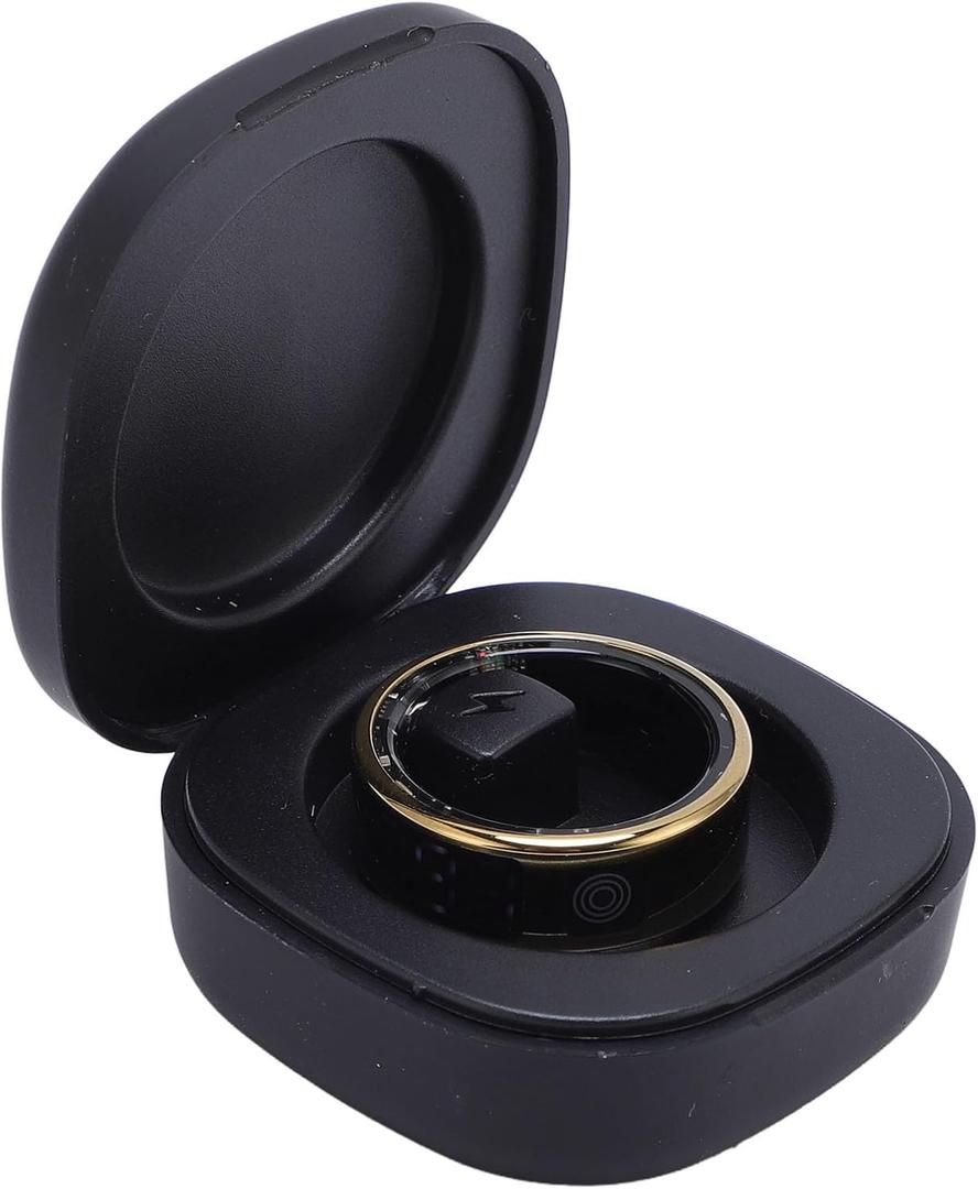 Smart Ring Health Tracker, Fitness Tracker Ring with LED Touchscreen, IP68 Water Proof, Sleep Tracker Ring Step Counter, Wearable Fitness Ring for iOS, for Android, Gold (#11)