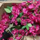 2Pack Artificial Bougainvillea Tree, Faux Silk Floral Tree Bougainvillea Plant with Flowers, Faux UV Resistant Shurbs Trees for Outside,Front Porch,Patio,Balcony Decor