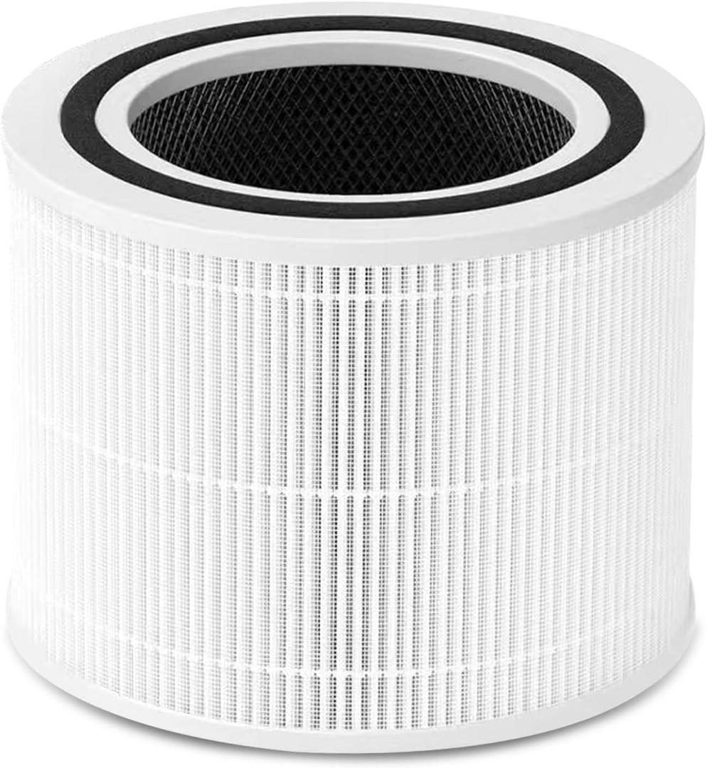 Core 300 Replacement Filter Compatible with LEVOIT Core 300/Core 300S/Core300-P/Core 300S-P/VortexAir Air Purifier, Core 300-RF 3-in-1 Activated Carbon Filter, 2 Pack, White (1)