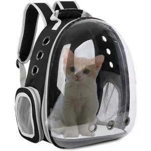 Animal Carrier Backpacks,Transparent Space Capsule Bubble Pet Backpack Bag for Small Dogs Cats Airline Approved Travel Carrier (Black)