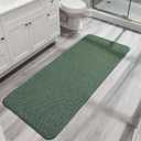 Bath Mat,Ultra Thin Bathroom Runner Rugs,Large Bath Mats for Bathroom,Quick Dry,Non-Slip,Machine Washable,Low Pile,Bath Rug,Shower Outside,Sink,Home Decor Accessories.Green,1'5"x4'11"17x59inch