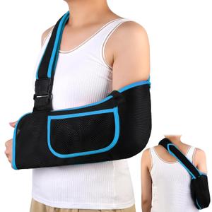 Arm Sling, Lightweight & Breathable Medical Sling with Adjustable Shoulder Strap, Shoulder Mesh Immobilizer Slings for Elbow Injury/Torn Rotator Cuff/Wrist Injury/Surgery, Right or Left, Women or Men (Medium, Blue)