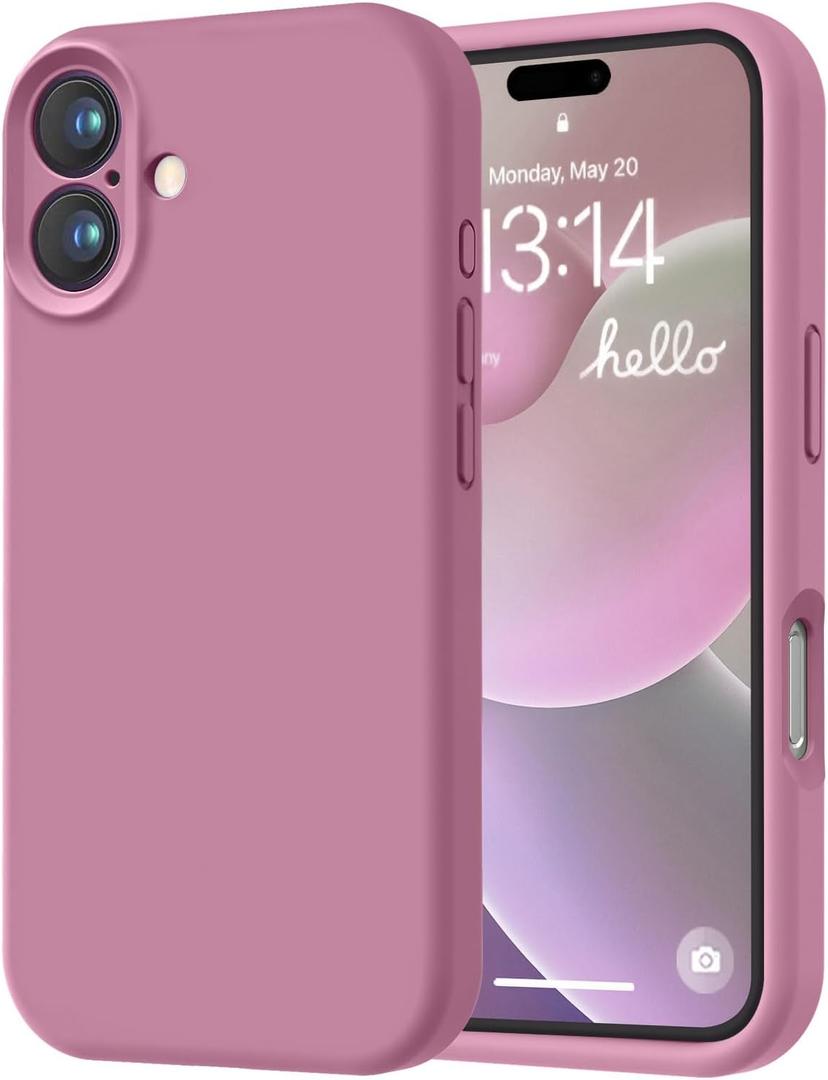 LOVE 3000 Designed for iPhone 16 Case, Premium Silicone with [Soft Anti-Scratch Microfiber Lining] Shockproof Protective Phone Case for Men Women Girls 6.1", Lavender Purple