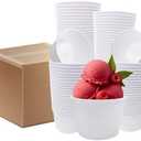 300 Pcs White 8oz Paper Ice Cream Cups, Disposable 8 Oz Ice Cream Cup, Papers Dessert Cup, Paper Cups For Ice Creams Sundae Bar Supplies