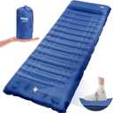 HiiPeak Sleeping Pad - Ultralight Inflatable Sleeping Mat with Built-in Foot Pump, Durable Compact Waterproof Camping Air Mattress for Camping, Backpacking, Hiking, Tent Trap Traveling (Navy Blue)