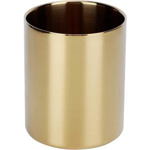 Pencil Holder, Pen Holder Makeup Brush Holder Gold Pen Pencil Holder Pencil Cup Holder Desk Organizer Table Vases Flower Pot Stainless Steel Makeup Brush Holder For Office Home Gold
