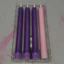 SHYMERY Flameless Advent Candles,Real Wax Battery Operated Electric LED Taper Candles with Remote Timer, Set of 4 Purple & Pink Flickering for Wreath Thanksgiving Christmas Outdoor Centerpieces