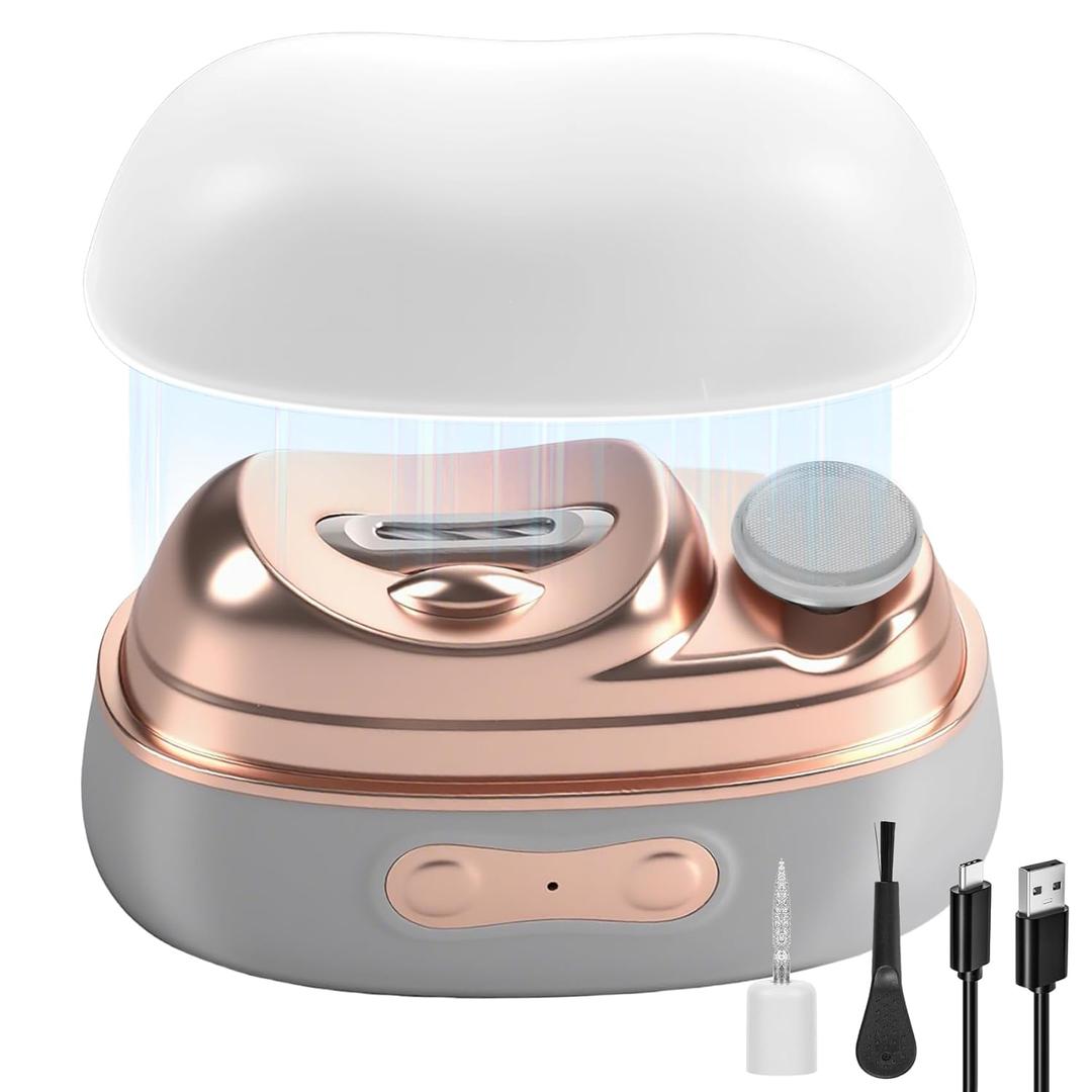 Electric Nail Clipper with LED Light & 2 Speeds, 2026 New 2 in 1 Electric Nail Trimmer with Nail Clip Storage, 3 in 1 Design, USB Rechargeable Automatic Nail Clipper for Babies, Seniors and Adults