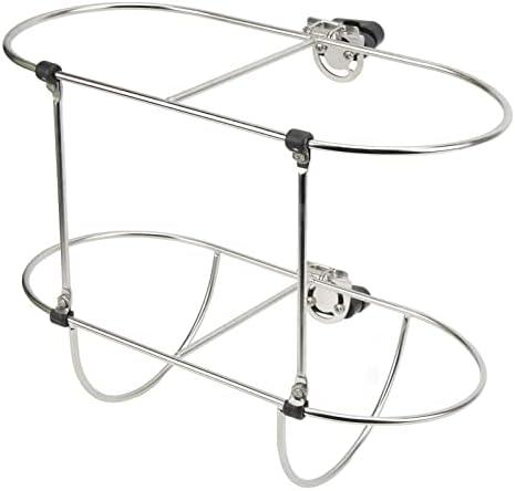 Keenso Boat Mudguard Rack, Boat Mudguard Rack 304 Stainless Steel Folding Double Holder for 7in Marine Yacht