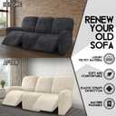 ULTICOR Velvet 8-Pieces Recliner Sofa Covers Stretch Reclining Couch Covers for 3 Cushion Reclining Sofa Slipcovers Furniture Covers Thick Soft Washable (3 Seater Recliner Cover, White)
