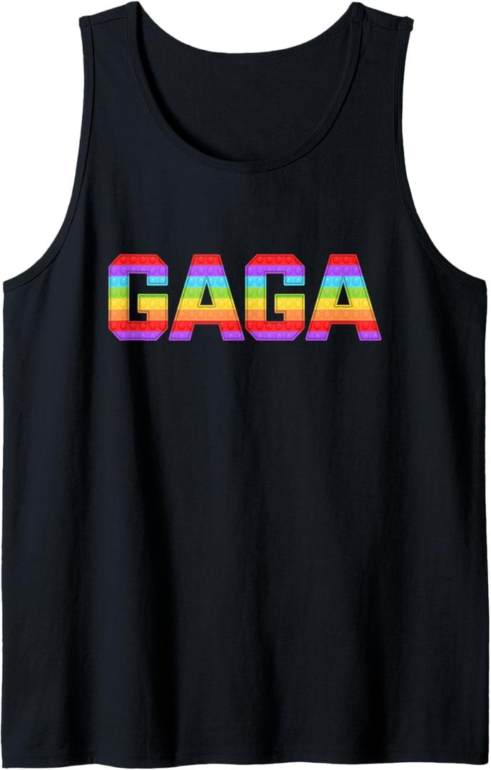 Family Matching Gaga Pop It Birthday Girls Boys Tank Top (Small, Black)