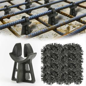 Strasee 500Pcs 1-3/16" Snap Rebar Chairs Plastic Rebar Chair Heavy Duty Fit 3-5 Size Anti Rust Solid Construction for Concrete M076 (2 inch)