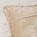 Pack of 2, Beige Velvet Throw Pillow Covers 18x18 Inch Decorative Pillowcase Chenille Boho Farmhouse Cushion Covers Soft Texture Couch Cushion Case for Couch Sofa Bedroom Living Room