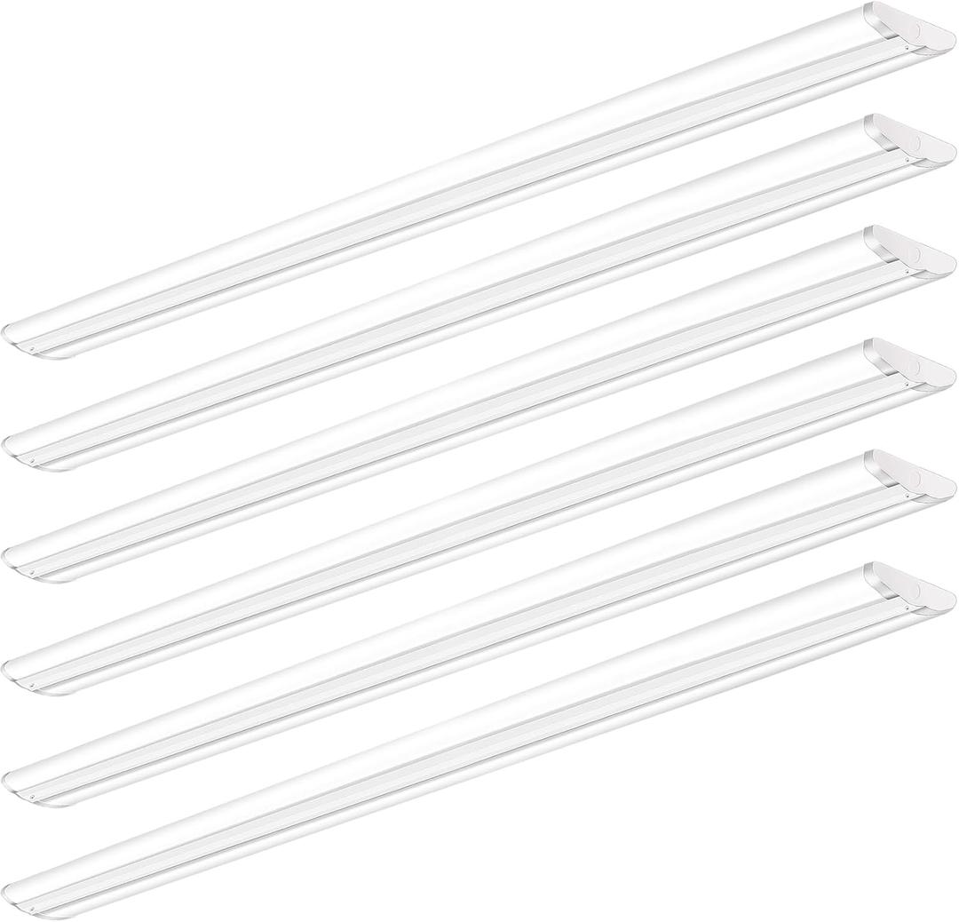 ANTLUX 8FT LED Shop Light, Ultra Slim LED Wraparounds 110W [6-lamp T8 Fluorescent Equiv.], 12500LM, 5000K, Commercial 8 Foot Strip Light, Flush Mount Garage Office Warehouse Ceiling Lighting, 6 Pack