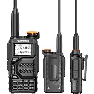 UV-K5 Walkie Talkie Dual Band 5W Rechargeable Two Way Radio NOAA Emergency Weather Receiver with Type-C Charging Cable, Headset (Black 1 Pack)