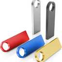 5 Pack 4GB USB Flash Drive with Keychains, Wooolken Sleek Metal USB 2.0 Thumb Drives Memory Stick for PC Laptop Computer