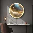 Troartos LED Galaxy Space Wall Art for Living Room, Large Modern Lighted Planet Artwork for Walls, Minimalist Dimmable Nebula Lighted Wall Decor for Hallway, Dining Room, Bedroom, Office, 30x30 Inch