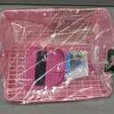 12Pcs Rabbit Litter Box for Cage, Bunny Potty Trainer Corner Guinea Pig Plastic Square Grate Toilet Pet Bedding Litter Box for Small Animal Ferret Hamster Hedgehog (Pink)