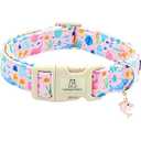 Lionheart glory Dog Collar Sea Animals Print Pink Dog Collars Male or Female Spring Summer Cute Collar Pet Gift Durable Adjustable Dog Collar for Small Dogs