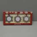 Christmas Photo Ornaments - 3.86" Snowflake Ornaments, Fits 2 inches inches Photos - Christmas Decorations - Xmas Tree Decorations with Clear Rhinestones (White 3 PCS) (Red,Silver)