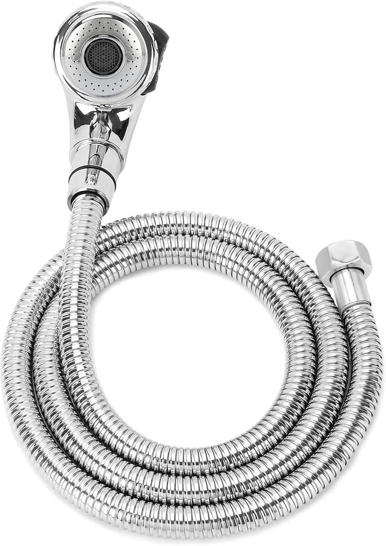 LukLoy Shampoo Bowl Sprayer Hose Replacement, 1/2" Nut Professional Salon Sink Stainless Steel Hose for Sink Shampoo Bed