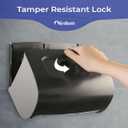  Commercial Toilet Paper Dispenser Wall Mount, Double (2 Roll) Locking Toilet Paper Holder (Black), Compact Two Roll, Side by Side Design Tissue Paper Dispenser