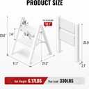 2 Step Ladder, Aluminum Folding 2 Step Stool with Anti-Slip Sturdy and Wide Pedal, Lightweight Portable Stepladder for Home and Kitchen Use Space Saving, Cream White, 330 lbs