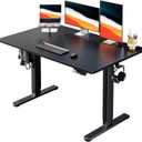 HUANUO Electric Standing Desk, 48" x 30" Whole Piece Desktop, Adjustable Height Computer Desk, 4 Height Memory Settings, Sit Stand Up Desk for Home Office, Black
