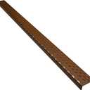 HandiTreads Non Slip Aluminum Stair Nosing, Powder Coated Black, 2.75" x 48" with Color Matching Wood Screws, Brown