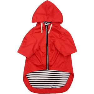 Dog Raincoat rain Jacket Raincoat Dogs Waterproof Small Medium Breeds Zip Closure Storage Pocket Harness Hole Red, Small