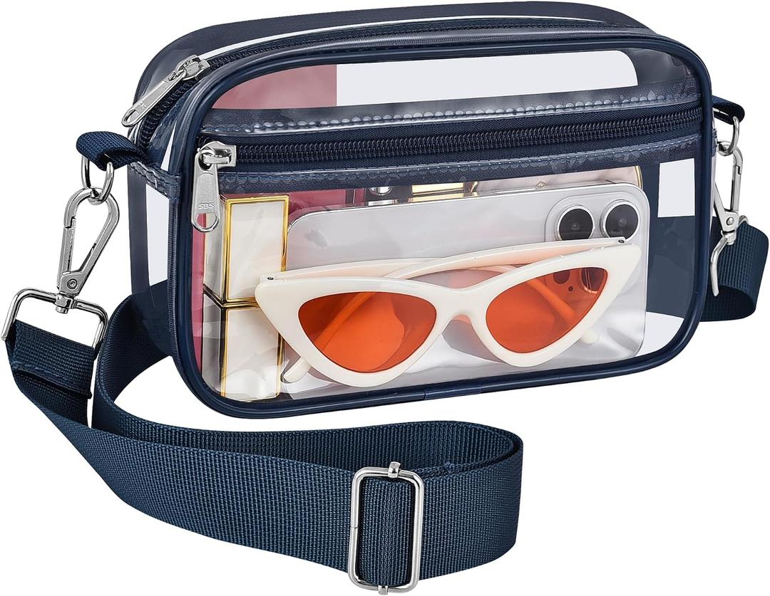 Bagenius Clear Bag for Stadium Events Clear Messenger Bag Clear Purse for Concert and Sport Events
