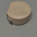 ProCase Travel Size Jewelry Box, Mini Portable Seashell-Shaped Jewelry Case with Mirror, 2 Layer Organizer in PU Leather for Women -Champagne