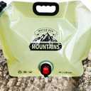 Camping Water Jug 8L/2.1 Gallon,Portable Folding Water Bag with Spigot and Handle, BPA Free Large Capacity Water Storage Carrier for Camping, Hiking, Outdoor, Emergency (Beige, 8L)