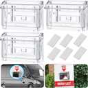 Crtiin 6 Pcs Outdoor Business Card Holder Clear Waterproof Acrylic Business Card Holder Wall Mount for Car with Take One Sticker for Office Store Trucks Wall, 4.25 x 1.46 x 2.87 Inch