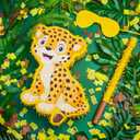 Leopard Piatas for Safari Birthday Party Cheetah Piata with Stick, Blindfold, Confetti for Adults Birthday Baby Shower Party Supplies