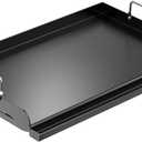 Griddle for Gas Grill, 25" x 16" Large Nano-Ceramic Nonstick Griddle for Gas & Charcoal Grills, Universal Flat Top with Removable Handles & High Sidewalls for Camping, Tailgating, Parties