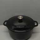 MELLERHOME 6 Quart Enameled Cast Iron Pot Dutch Oven, Heavy-Duty Oven-Safe up to 500 F, & Across All Cooktops, Casserole Dishes for Ovens, Bread Pan with Lid and Knob, Cast Iron Cookware, Black