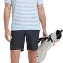 Rouen Men's Polo Shirts Short Sleeve Dry Fit Performance Wicking Moisture Causal Striped Collared Golf Shirts for Men (Blue, M)