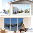 Haton One Way Window Privacy Film, Window Tint for Home with Tools, Static Cling Removable, UV Sun Heat Blocking Reflective Mirror Film, See Out Not in, Blue-Silver, 35.4 by 78.7 inch