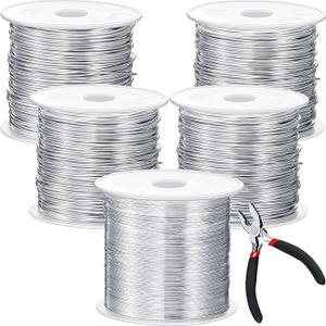 Funrous 5 Rolls Copper Wire 18 20 22 24 26 Gauge with Pliers,Silver
Copper Wire Kit For Jewelry Making Beading, Bendable Metal Sculpting Wrapping, DIY Projects, Includes Pliers Tool