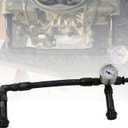 4150 Carburetor Fuel Line Kit AN6 Dual Feed Fuel Line with Pressure Gauge for Holley Black with Pattern