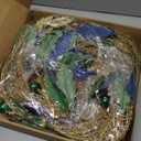 idyllic 6FT Mardi Gras Garland, Purple Gold Green Poinsettia Decor for Table Mantel Window Porch Staircase Wall Indoor Outdoor Home Decor (20 Inch)