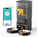 7L Automatic Cat Feeder 2 Cats, 5G WiFi Dog Food Dispenser with APP Control | APP Control, Dual Power Supply, Up to 12 Meals Per Day, 10s Voice Recorder, 2 Stainless Steel Bowls
