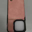 Vinich for iPhone 16 Pro Wallet Case with Card Holder, RFID Blocking Credit Slots Kickstand Shockproof Phone Cover Fit for iPhone 16 Pro 6.3" Rose Pink