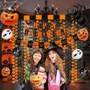 Halloween Party Decorations Set,Banners,Balloons,Cake Toppers,Tablecloth, Hanging Swirls,Backdrop