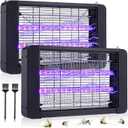 Qualirey 2 Pcs Electric Bug Zapper Indoor Outdoor Bug Zapper Mosquito Killer with Removable Tray 20w UV Light Powerful Double Tube Insect Killer Fly Pest Traps for Patio Home Bedroom Yard