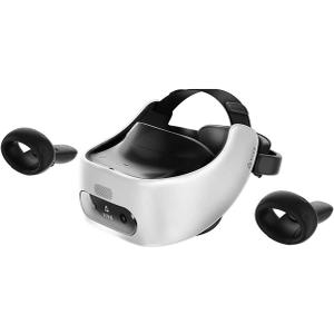 HTC Vive Pro Focus Plus 6DOF VR Headset in Almond White Bundle Including VR Headset, Controllers, face Cushion, QC 3.0 Charger and USB Type-C Cable