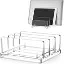 Chunful Adjustable Vertical Laptop Stand for Desk, Acrylic 3 Slot Laptop Holder Desktop, Invisible Desktop Notebook Dock for Notebook Computer, All Gaming Laptops up to 17'' (Clear)