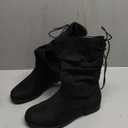 Luoika Women's Wide Width Ankle Boots - Low Heel Side Zipper Slouchy Mid Calf Boots Short Booties. 10XW